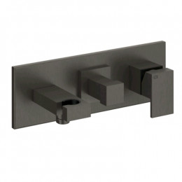 Смеситель для душа, Gessi, Rettangolo, на 2 потребителя, цвет-Black Metal Brushed PVD (старый арт. 44910/707)