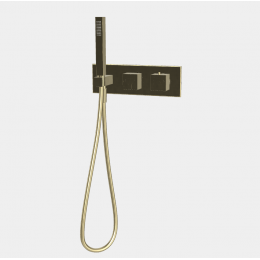 Смеситель для душа, Fima Carlo Frattini, Fimatherm, на 2 потребителя, цвет-шампань брашированная