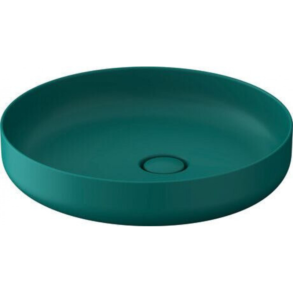 Раковина, Duravit, DuroCast, UltraResist, шгв 460*460*130, отверстия для смесителя-отсутствуют, цвет-Аквамарин матовый