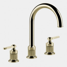 Смеситель для раковины, Gessi, VENTI20, цвет-Brass PVD