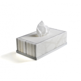Контейнер для бумажных салфеток, 3SC, Rigato, шгв 230*125*70, цвет-алебастр/никель сатинированный полированный