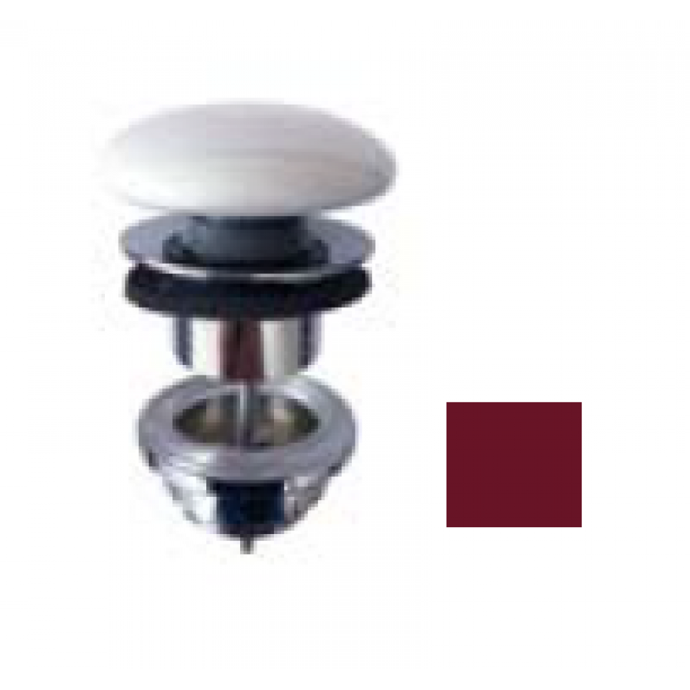 Донный клапан, Scarabeo, для раковин, 1 1/4", цвет-хром/Cherry