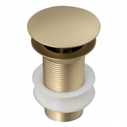Донный клапан, Splendy, для раковин, без перелива, 1 1/4", цвет-золото матовое (брашированное)