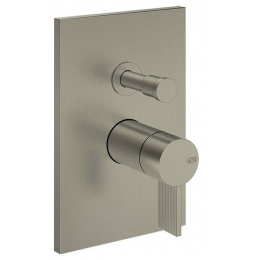 Смеситель для душа, Gessi, Inverso Rigato, на 2 потребителя, с переключателем ванна/душ, цвет-Finox Brushed Nickel