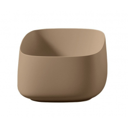 Раковина, Artceram, Cognac Quadro, шгв 430*430*225, отверстия для смесителя-отсутствуют, с донным клапаном, цвет-Tortora