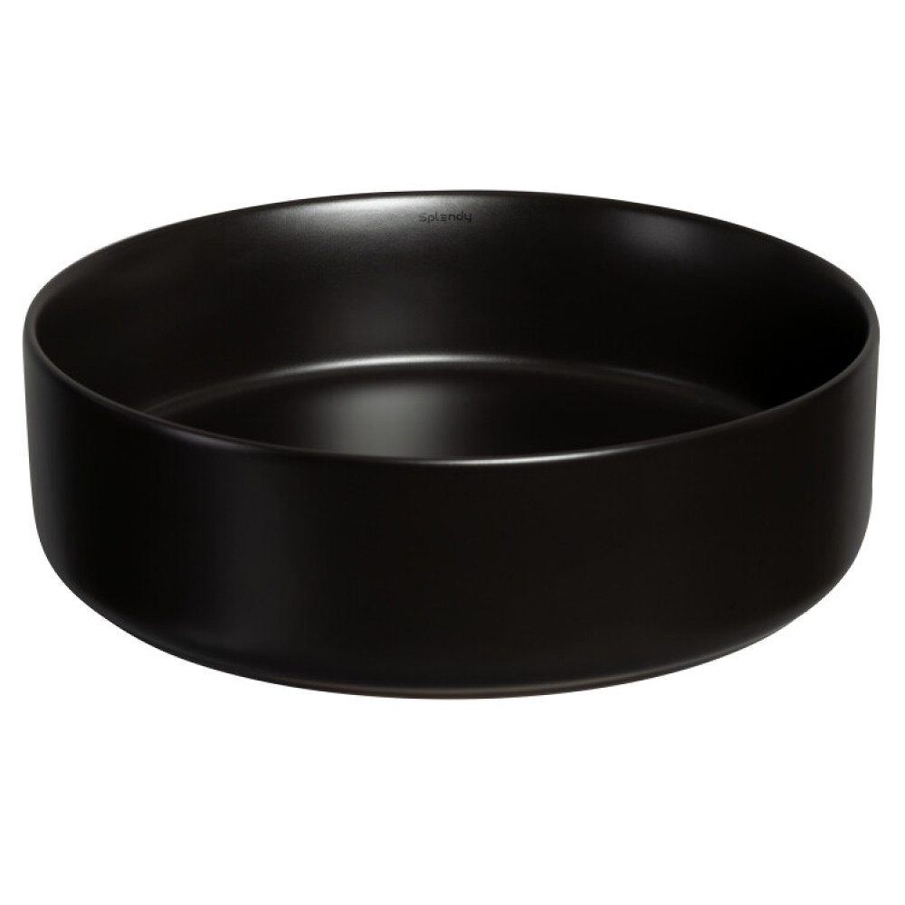 Раковина, Splendy, Bliss, шгв 405*405*120, отверстия для смесителя-отсутствуют, цвет-черный матовый