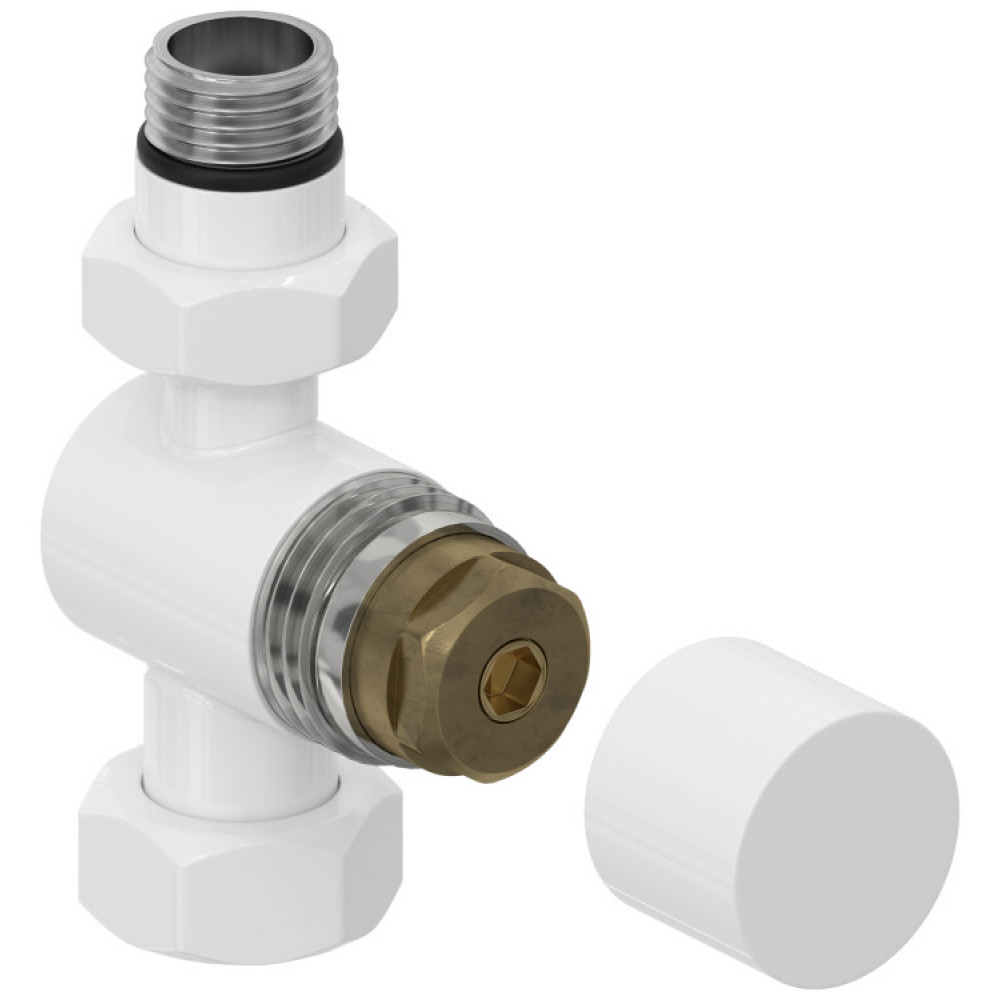 Вентиль, Сунержа, G 1/2" НР х G 3/4" НГ, прямой, под шестигранник, цвет-белый