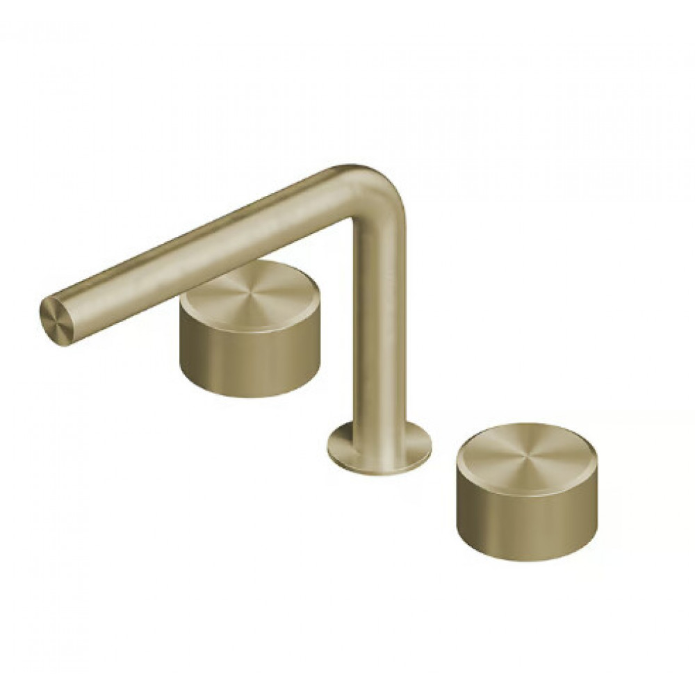 Смеситель для раковины, Quadro design, Stereo, цвет-золото светлое (Light Gold)