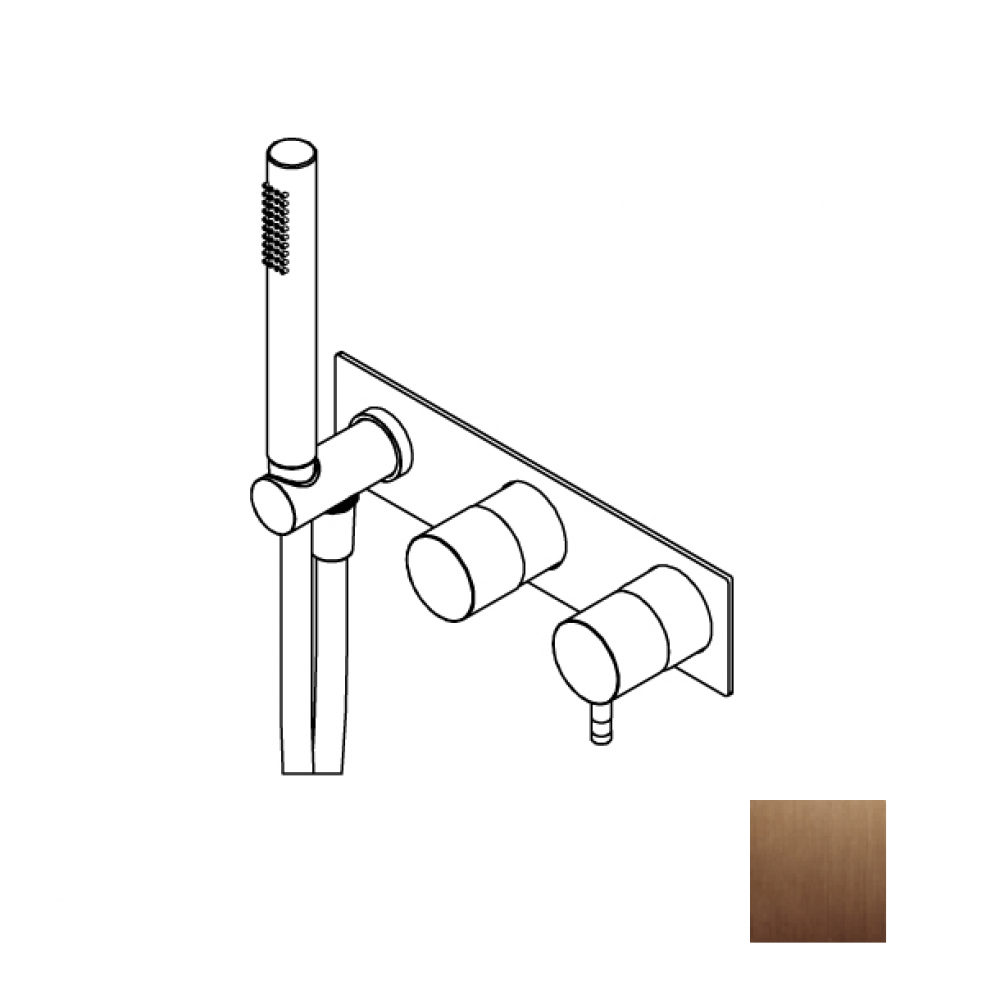 Смеситель для ванны и душа, Ritmonio, Diametro35 Inox, цвет-Brushed Copper Stainless Steel PVD