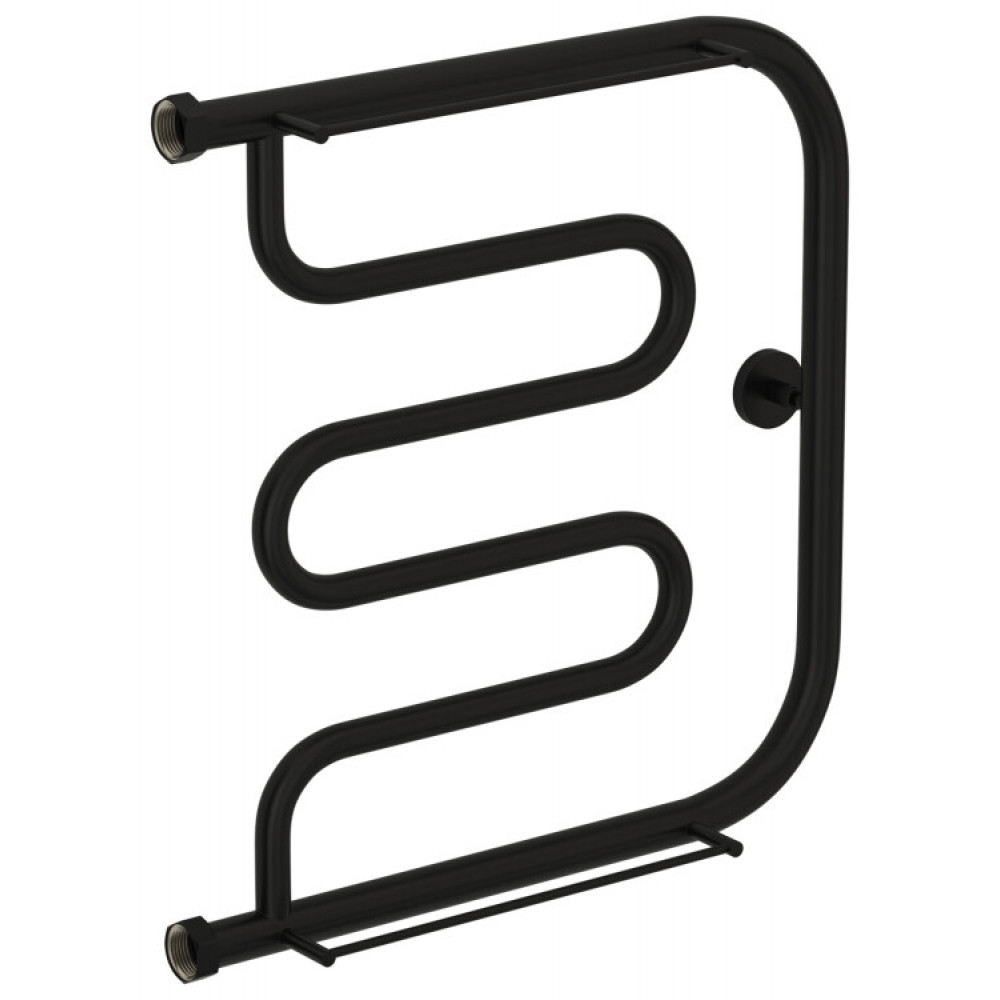 Полотенцесушитель, Сунержа, Лира+, c 2 полками, шгв 510*105-125*536, цвет-черный матовый