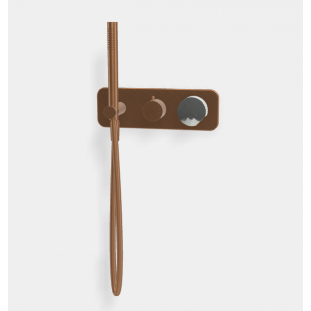 Смеситель для душа, Fima Carlo Frattini, So, на 2 потребителя, цвет-бронза брашированная янтарная