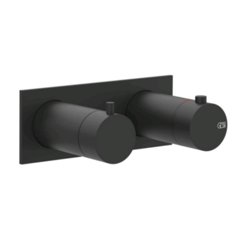 Смеситель для душа, Gessi, 316 Bath-Shower, на 2 потребителя, цвет-черный матовый