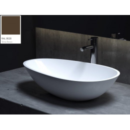 Раковина, Salini, Paola, шгв 580*345*140, отверстия для смесителя-отсутствуют, цвет внутри и снаружи-RAL8028 матовый