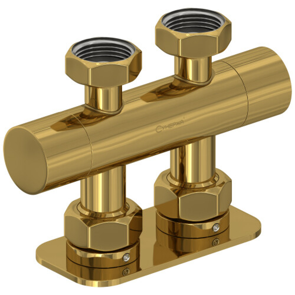 Вентиль, Сунержа, EU50, шгв 136*50*99, 2 х НГ G 3/4" / 2 х НГ G 3/4", прямой, цвет-золото