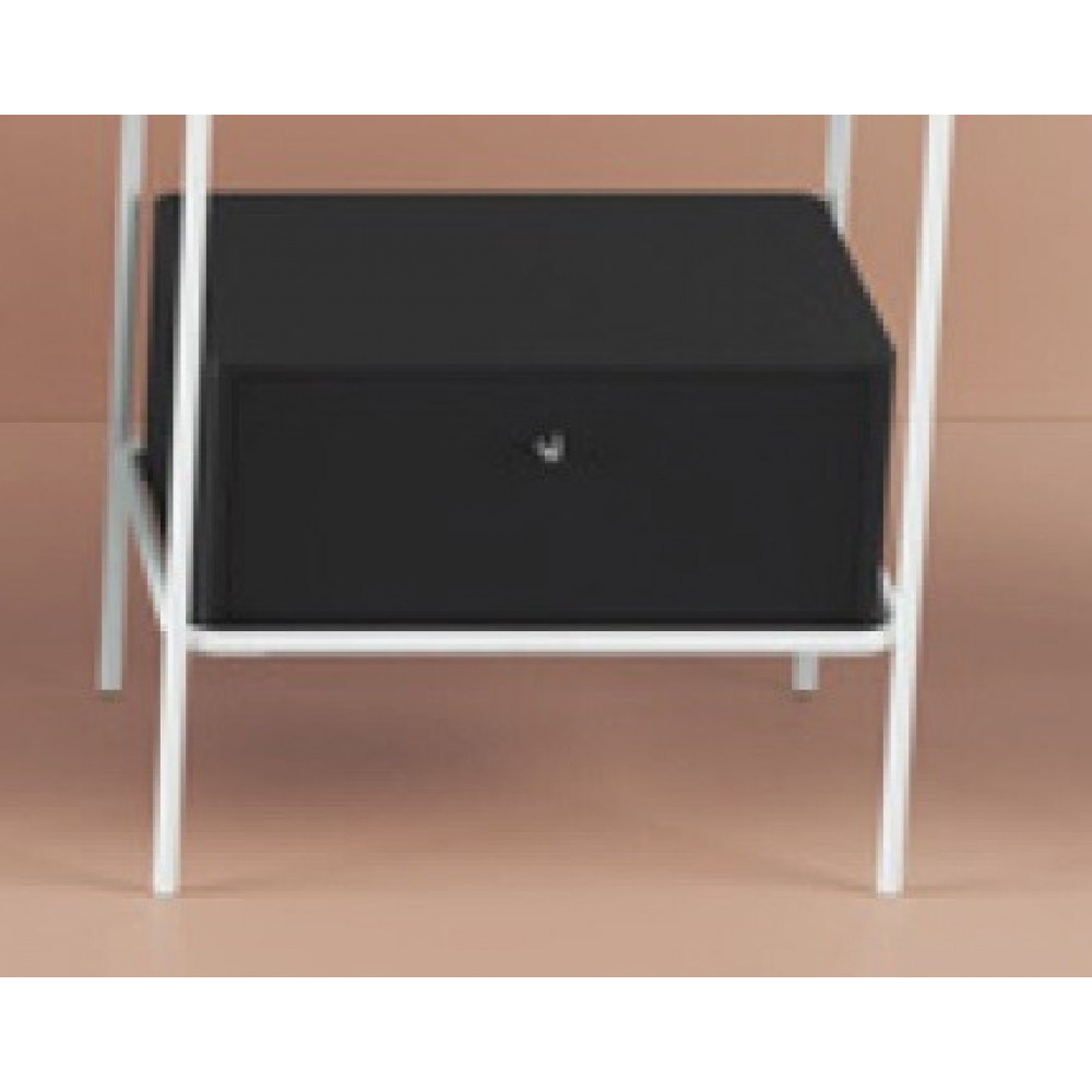 Ящик деревянный выдвижной, Artceram, Fuori scala, 50,6х35,5хh22 см для металлической консоли, цвет черный матовый