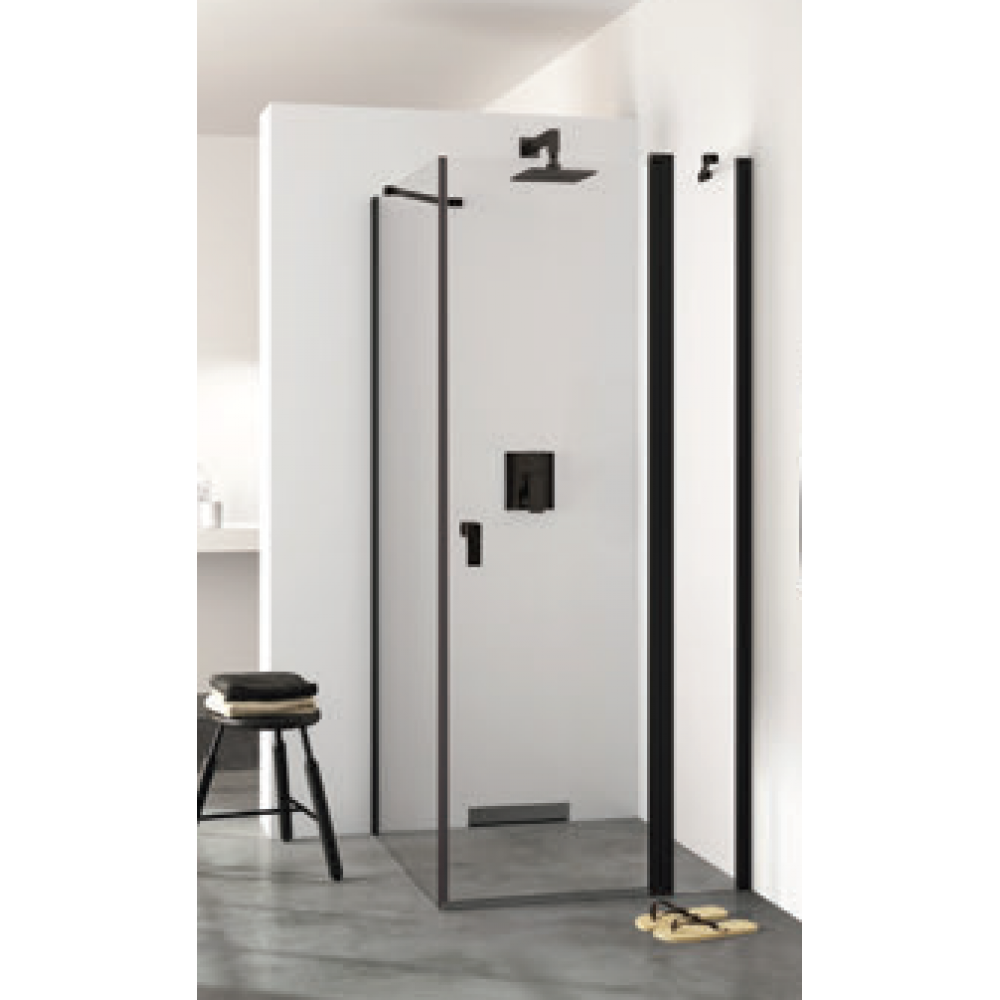 Дверь, Huppe, Design Pure, шв 900*2000, черный матовый, цвет стекла-прозрачный