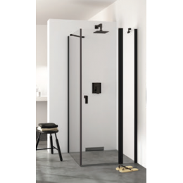 Дверь, Huppe, Design Pure, шв 900*2000, черный матовый, цвет стекла-прозрачный