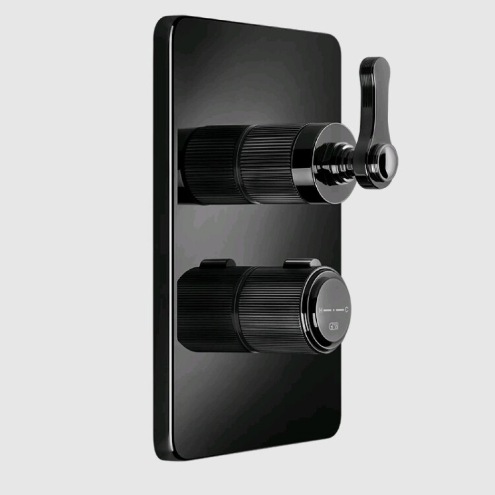 Смеситель для душа, Gessi, VENTI20, на 2 потребителя, цвет-Black Metal PVD