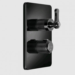 Смеситель для душа, Gessi, VENTI20, на 2 потребителя, цвет-Black Metal PVD