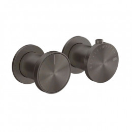 Смеситель для душа, Gessi, Origini, на 2 потребителя, цвет-Black Metal Brushed PVD