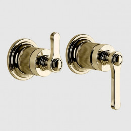 Смеситель для душа, Gessi, VENTI20, на 2 потребителя, цвет-Brass PVD