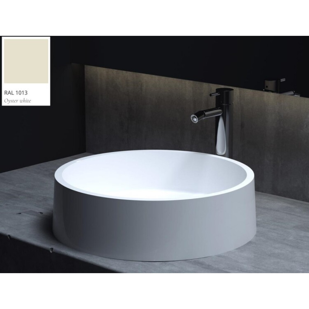 Раковина, Salini, Gloria, шгв 440*440*125, отверстия для смесителя-отсутствуют, цвет внутри и снаружи-RAL1013 матовый