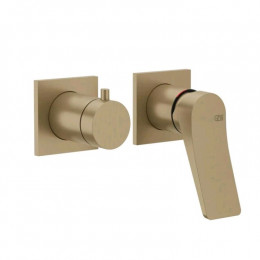 Смеситель для душа, Gessi, Rilievo, на 2 потребителя, цвет-Warm Bronze Brushed PVD (старый арт. 59038/726)