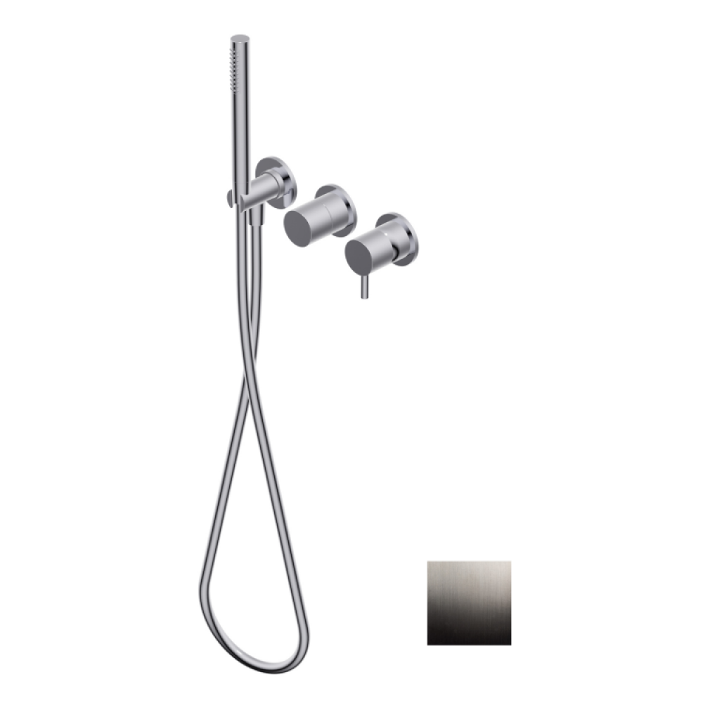 Смеситель для душа, Ritmonio, Diametro35 S, на 2/3 потребителя, с переключателем, цвет-Brushed Black Chrome