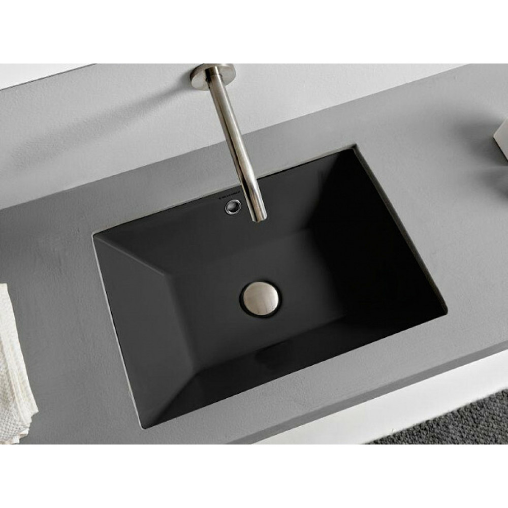 Раковина, Scarabeo, Teorema 2.0, шгв 450*360*170, отверстия для смесителя-отсутствуют, BIOKER, цвет-Ardesia