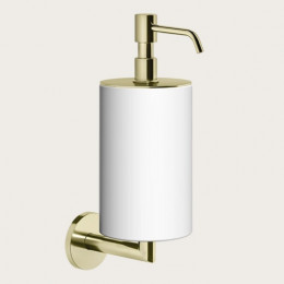 Дозатор для жидкого мыла, Gessi, шгв 75*128*243, цвет дозатора-Brass PVD/белый