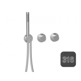 Смеситель для душа, Almar, 316 Stalnless Steel, на 2/3 потребителя, цвет-Absolute Black Brushed PVD (Товар заказной, возврату не подлежит)