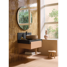 Консоль, Duravit, Balcoon, шгв 1000*550*370, отверстие для раковины-1, цвет-Lava structure matt