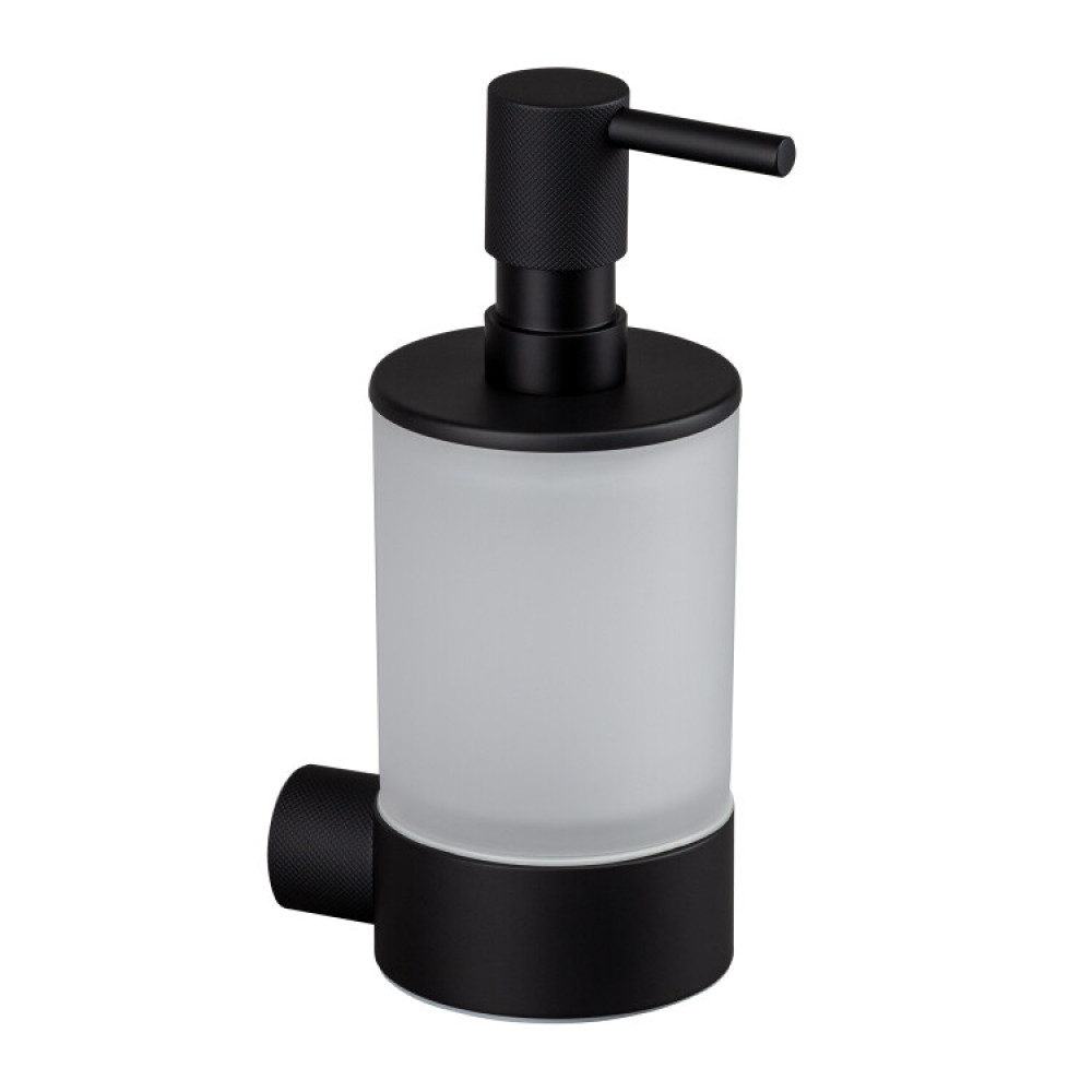 Дозатор для жидкого мыла, Splendy, Passion, нажимной сверху, шгв 73*106*181, цвет дозатора-черный матовый
