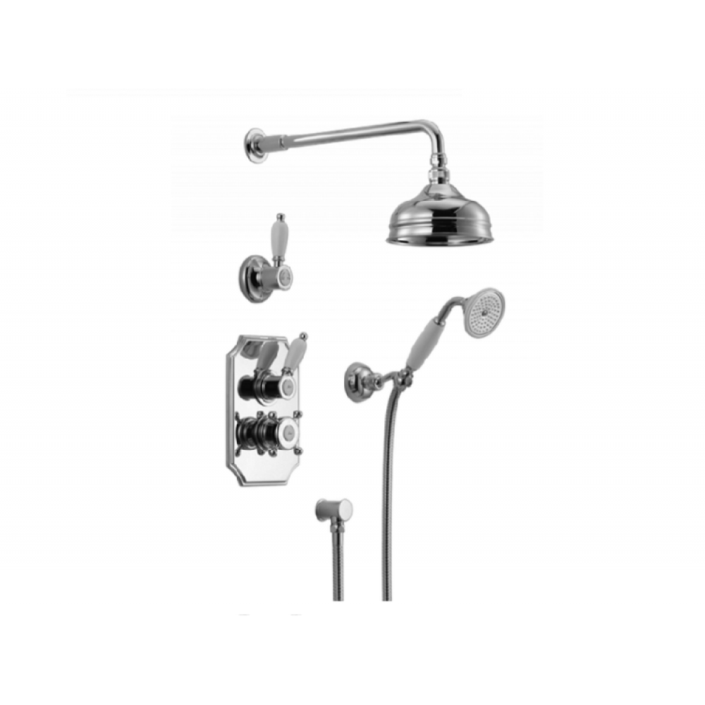 Душевая система, Cisal, Victorian, цвет-никель/керамика