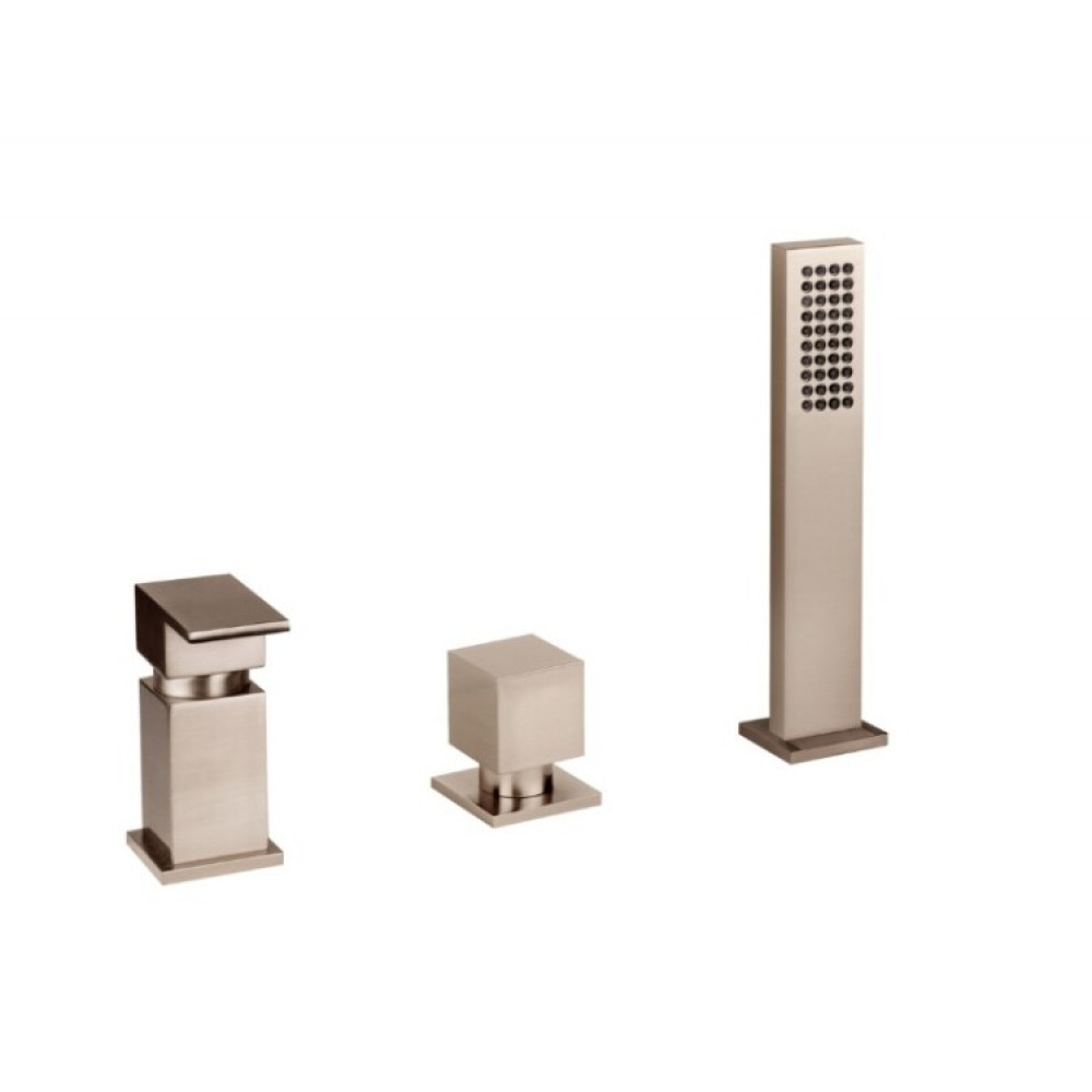 Смеситель для ванны и душа, Gessi, Rettangolo, цвет-Black Metal Brushed PVD