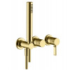 Смеситель для душа, Gessi, Inciso Bath&Shower, на 2 потребителя, цвет-Brushed Gold PVD