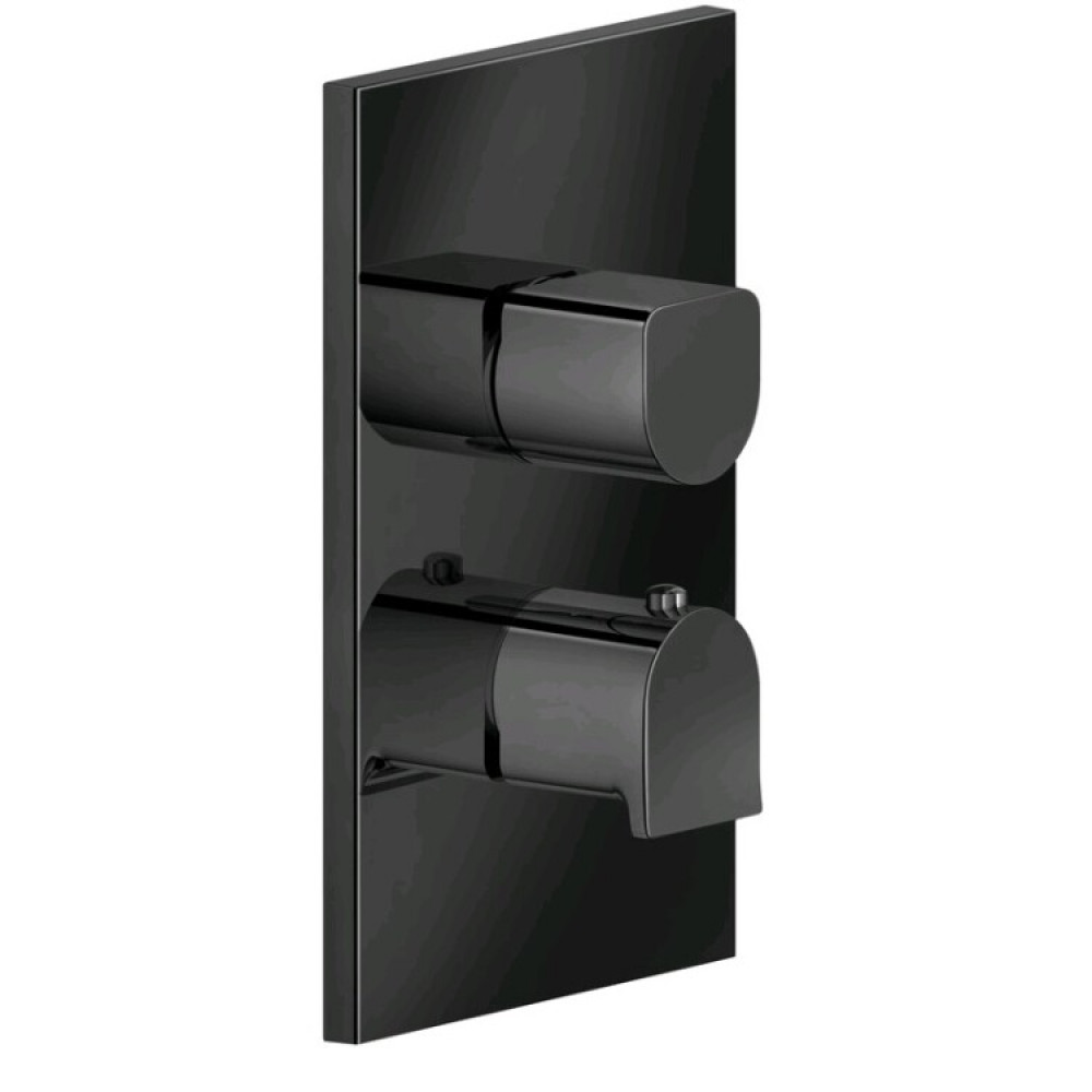 Смеситель для душа, Gessi, Rilievo, на 2 потребителя, цвет-Black Metal PVD