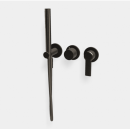 Смеситель для душа, Fima Carlo Frattini, Mast, на 2 потребителя, цвет-хром черный шлифованный