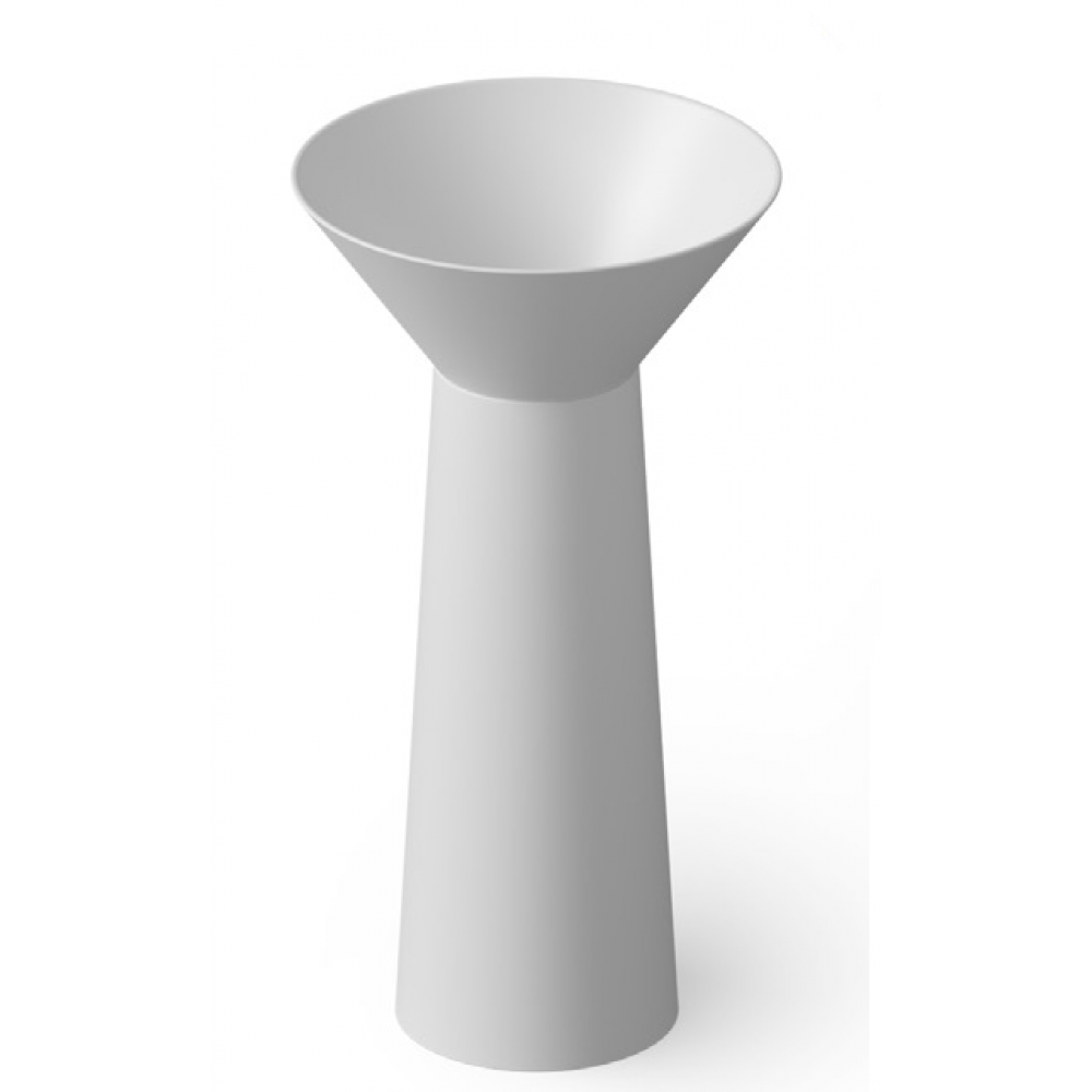 Раковина, DEA Design, Pedestal Basin, шгв 480*480*900, отверстия для смесителя-отсутствуют, цвет-белый матовый