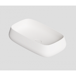 Раковина, Alice, NUR, шгв 600*350*140, отверстия для смесителя-отсутствуют, Aliglaze+, цвет-белый матовый