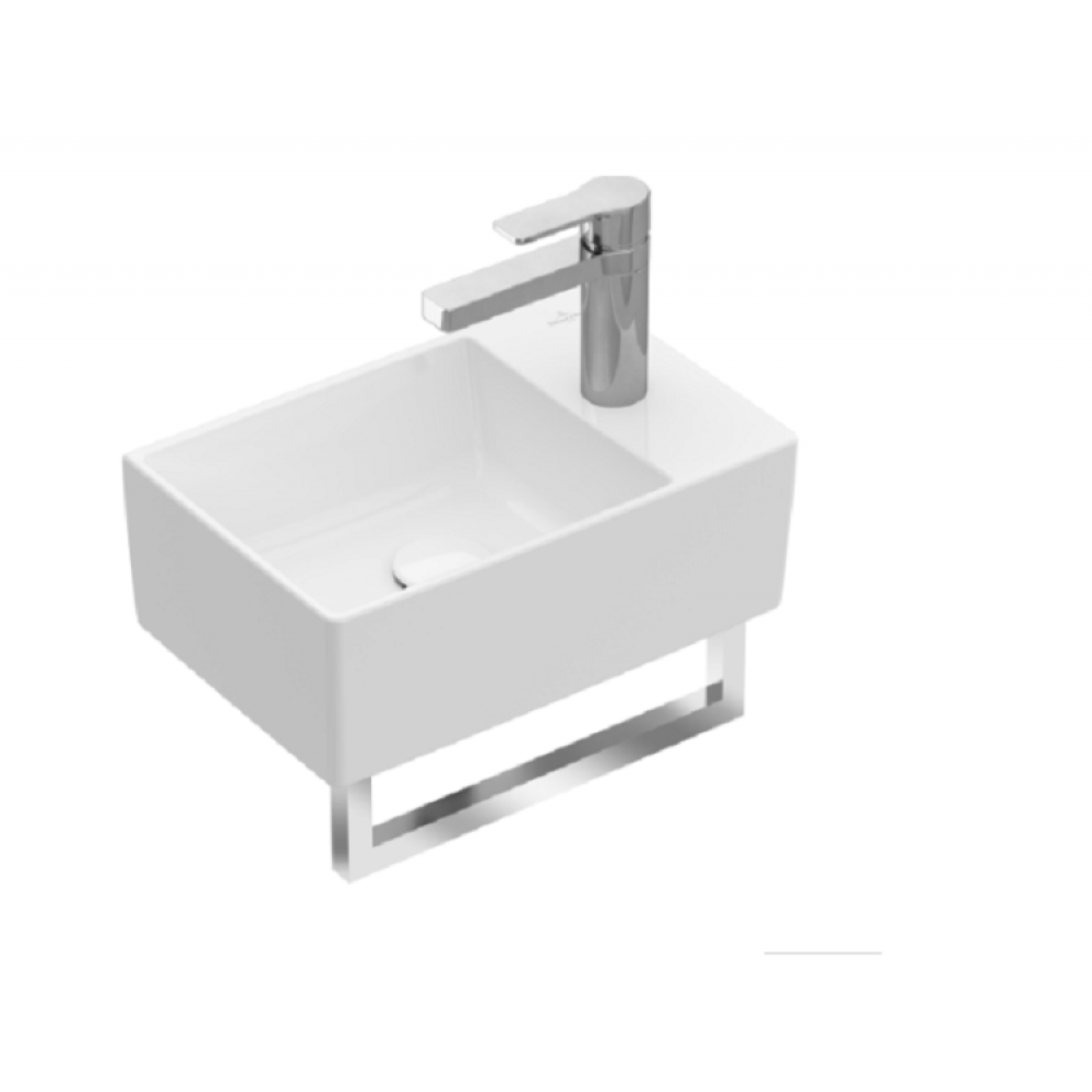 Раковина, Villeroy&Boch, Memento 2.0, шгв 400*260*135, отверстия для смесителя-1, CeramicPlus, цвет-альпийский белый