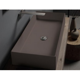 Раковина, Scarabeo, Teorema 2.0, шгв 800*400*140, отверстия для смесителя-отсутствуют, цвет-Tobacco matt