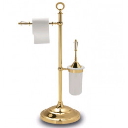 Стойка, 3SC, Boheme, шгв 250*300*800, с дежателем туалетной бумаги и ёршиком для унитаза, цвет-золото
