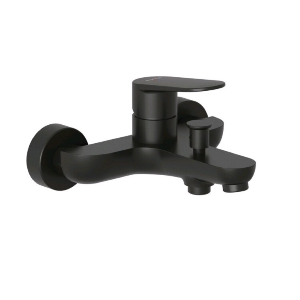 Смеситель для ванны и душа, Kludi, X1, цвет-чёрный матовый