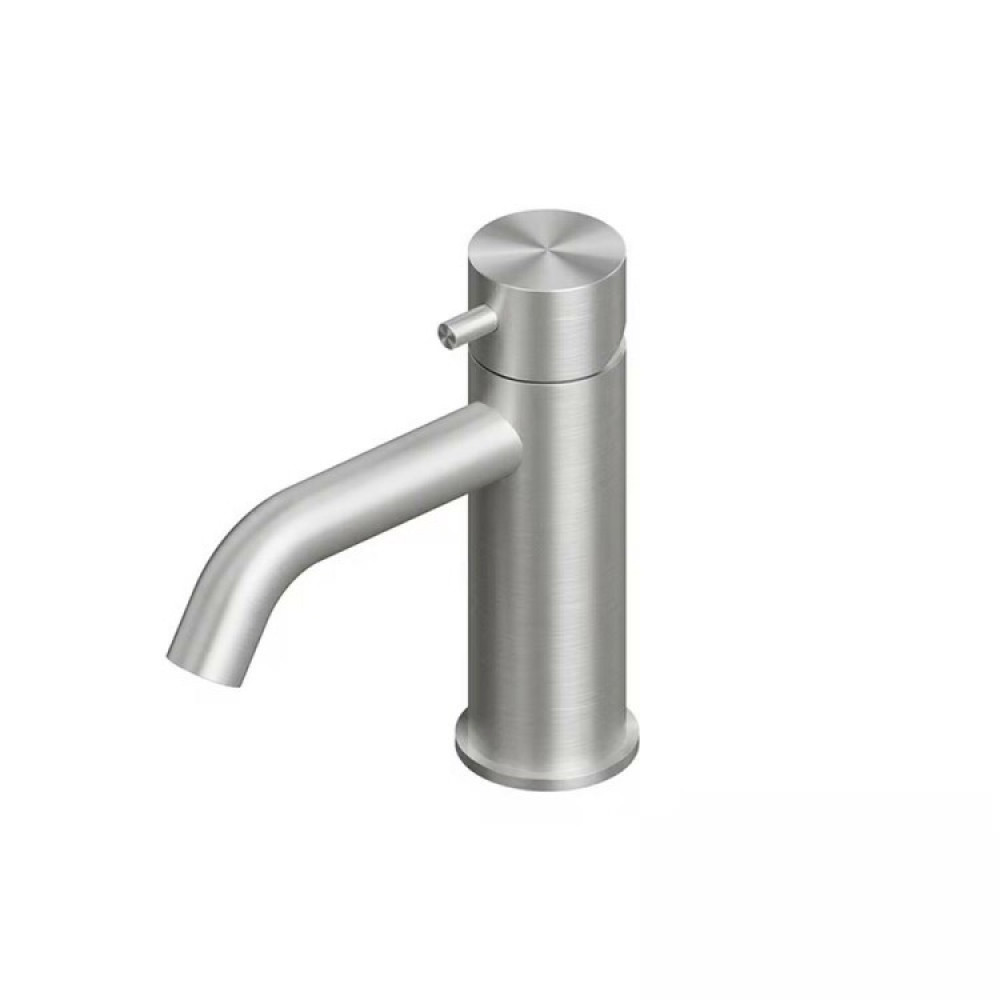 Смеситель для раковины, Quadro design, Source, цвет-сталь брашированная