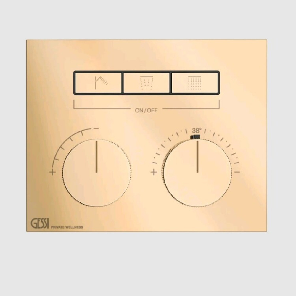 Смеситель для душа, Gessi, HI-FI Compact, на 3 потребителя, цвет-Warm Bronze PVD