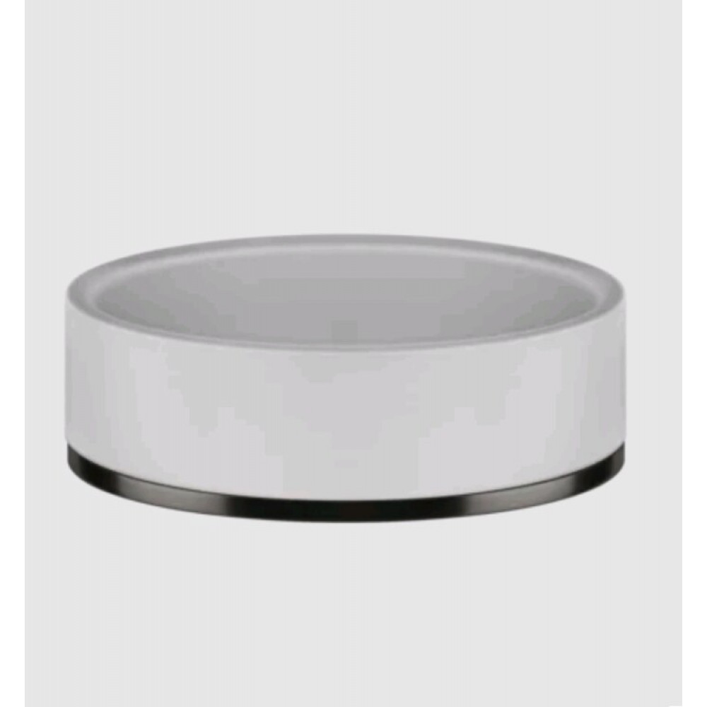 Мыльница, Gessi, Inciso, шгв 115*115*35, цвет-белый/Black Metal Brushed PVD