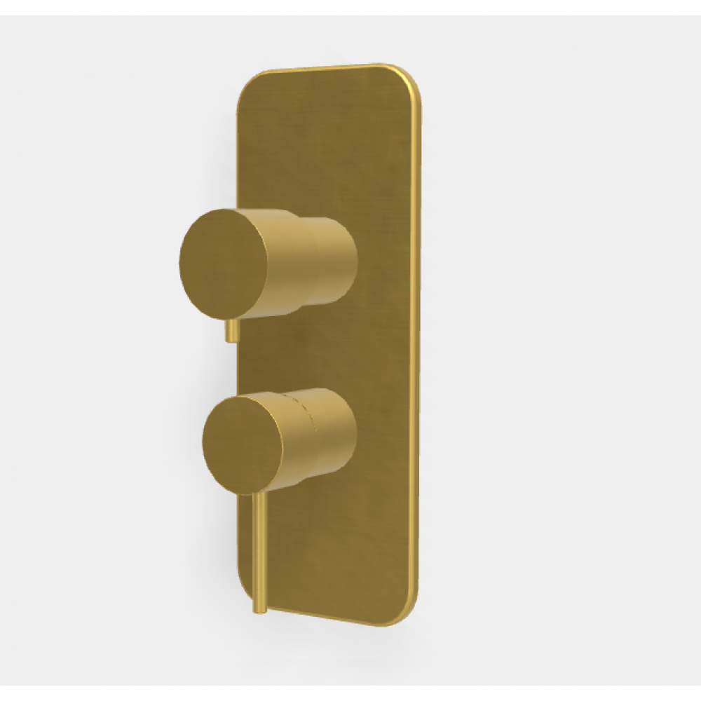 Смеситель для душа, Fima Carlo Frattini, Spillo Up, на 2/3 потребителя, цвет-золото брашированное