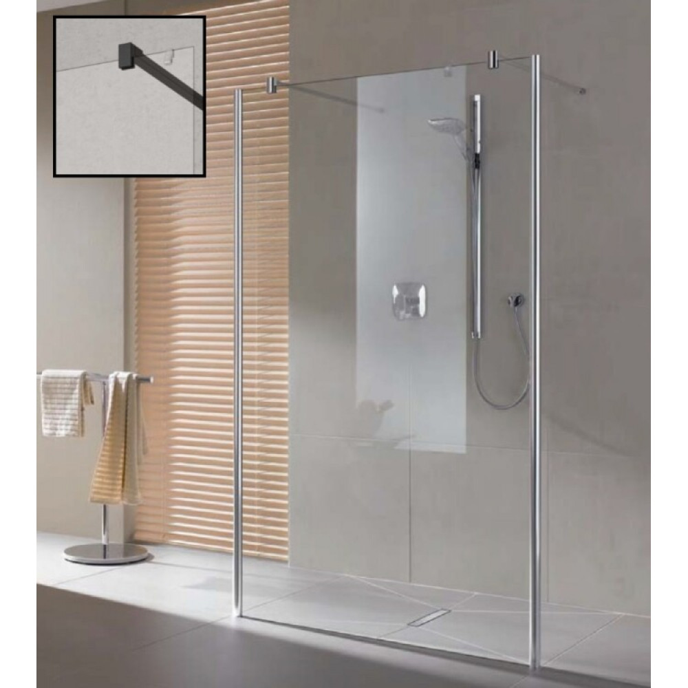 Душевая перегородка, Kermi, Diga, Walk-in FREE, шв 1200*2020, черный, цвет стекла-с серой тонировкой