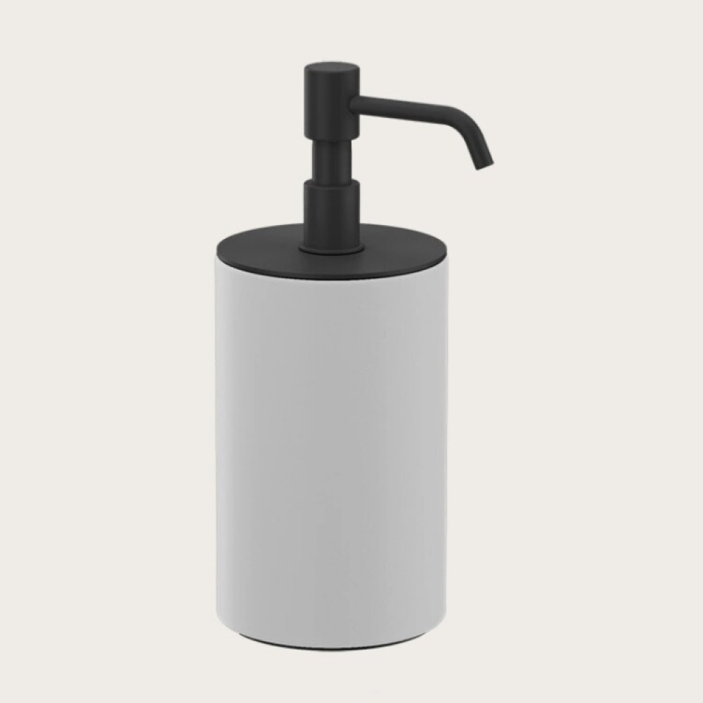 Дозатор для жидкого мыла, Gessi, Rilievo, шгв 75*97*194, цвет дозатора-черный матовый/белый